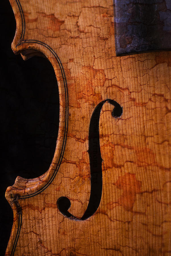 Music Photograph - Old Violin Close Up by Garry Gay