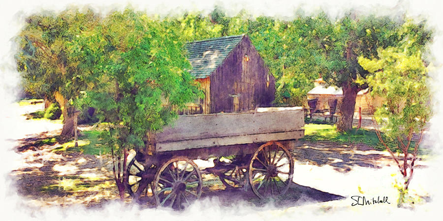 Old Wagon At Wheeler Farm Painting by Stephen Mitchell