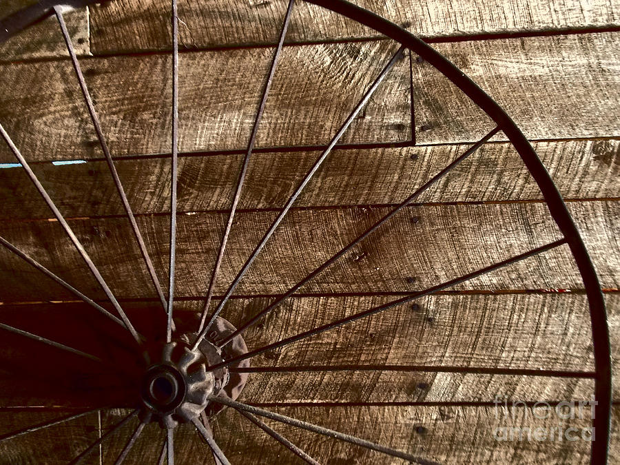 Barn Photograph - Old Wagon Wheel by Annette Allman