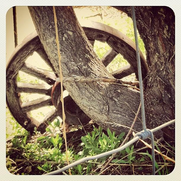 Wheel Photograph - Old Wagon Wheel. #blastfromthepast by KariAnn Stevens