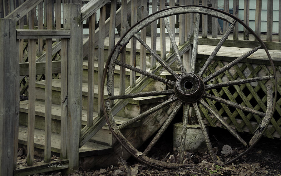 Old Wagon Wheel Photograph by Julie Palencia