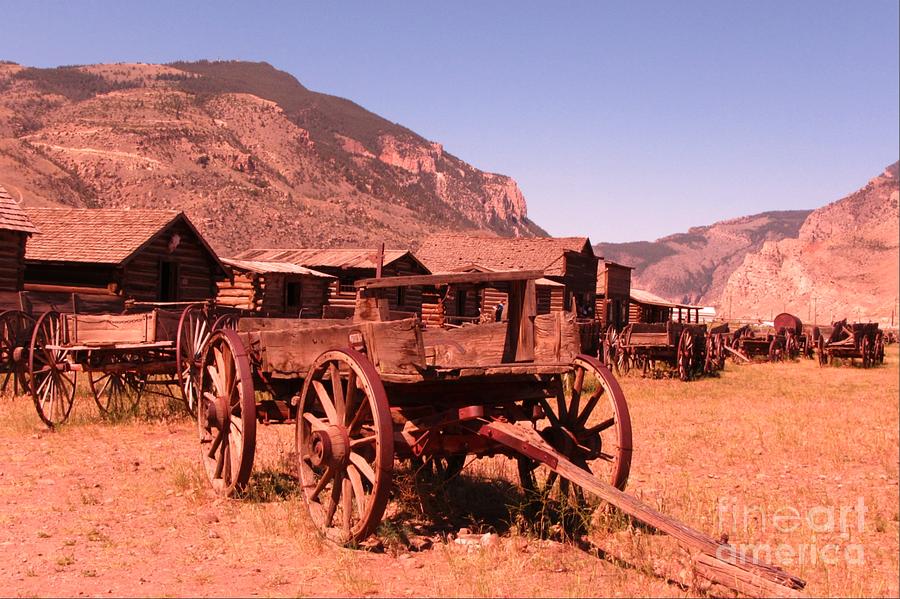 Landscape Photograph - Old Wagons by John Malone