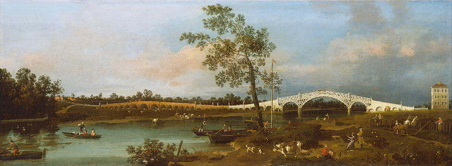 Canaletto Painting - Old Walton Bridge by Canaletto