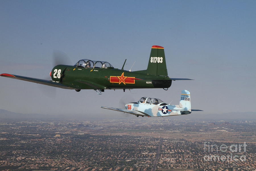 Old Warbird Formation Photograph by Terry Shelton