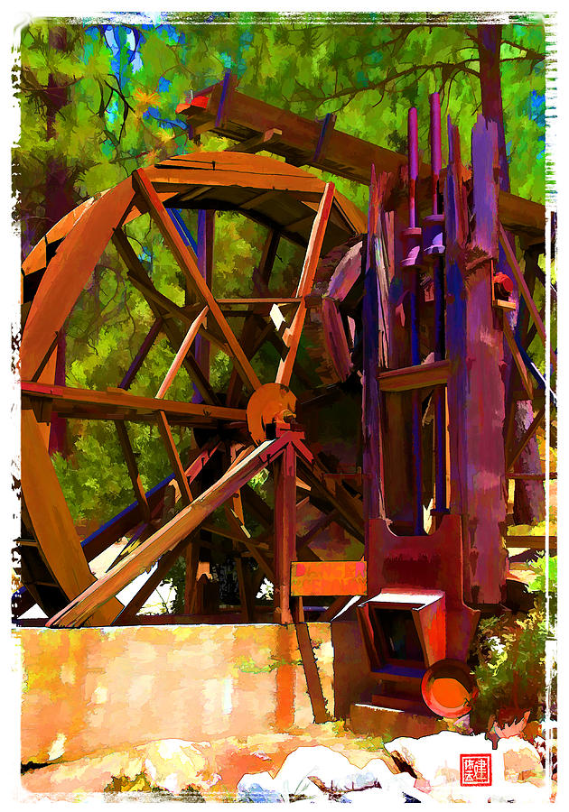 Nude Digital Art - Old Waterwheel by Ken Evans