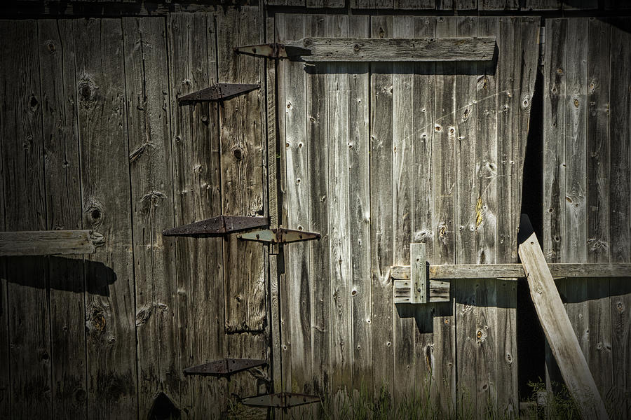 Old Weathered Barn Door Photograph by Randall Nyhof