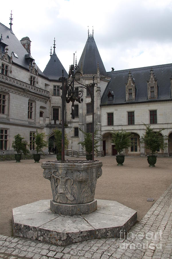 Architecture Photograph - Old Well And Courtyard Chateau Chaumont by Christiane Schulze Art And Photography