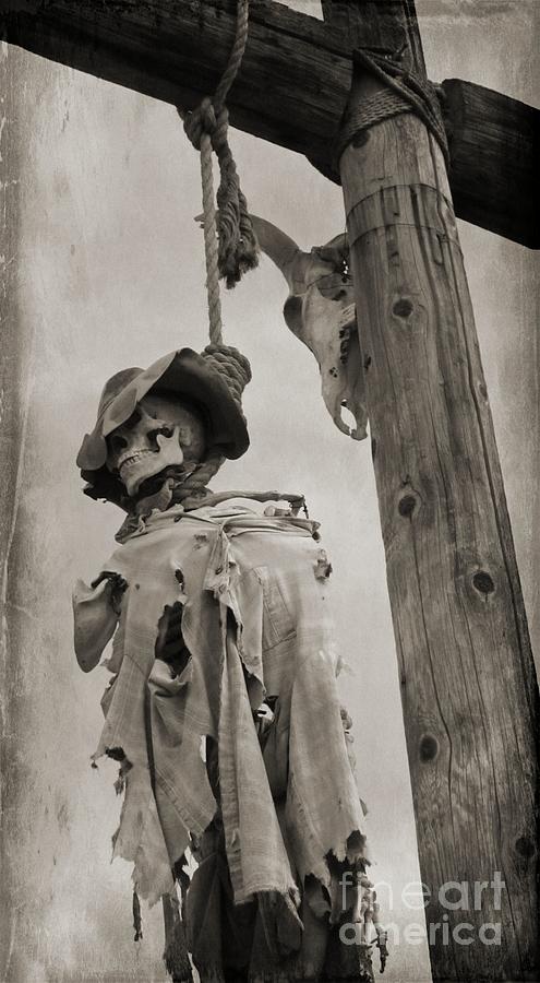 Hung Man Photograph - Old Western Black and White Image by John Malone.