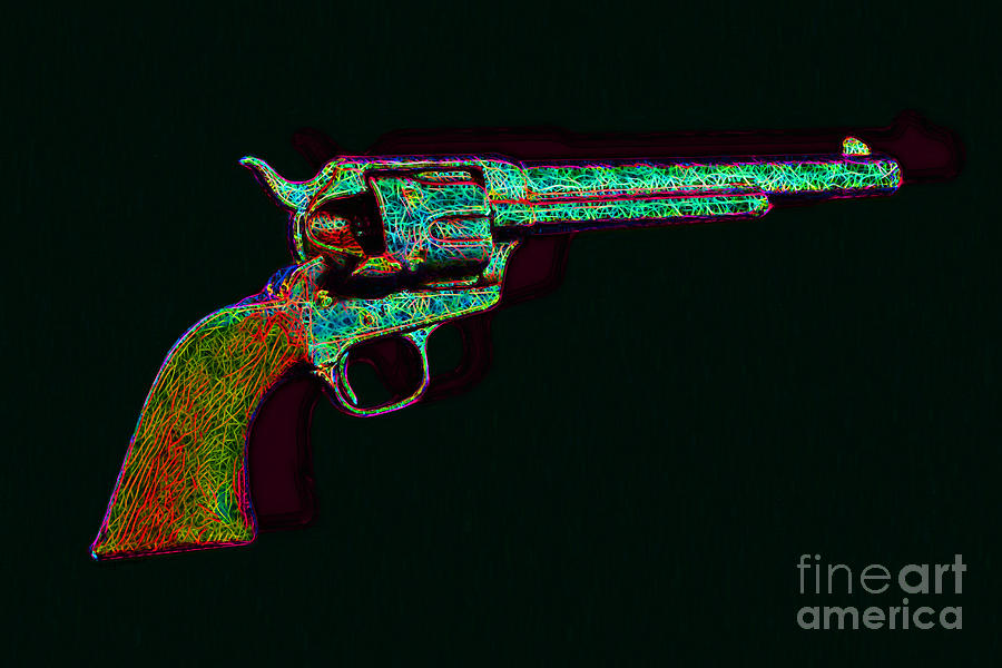Vintage Photograph - Old Western Pistol - 20130121 - v1 by Wingsdomain Art and Photography