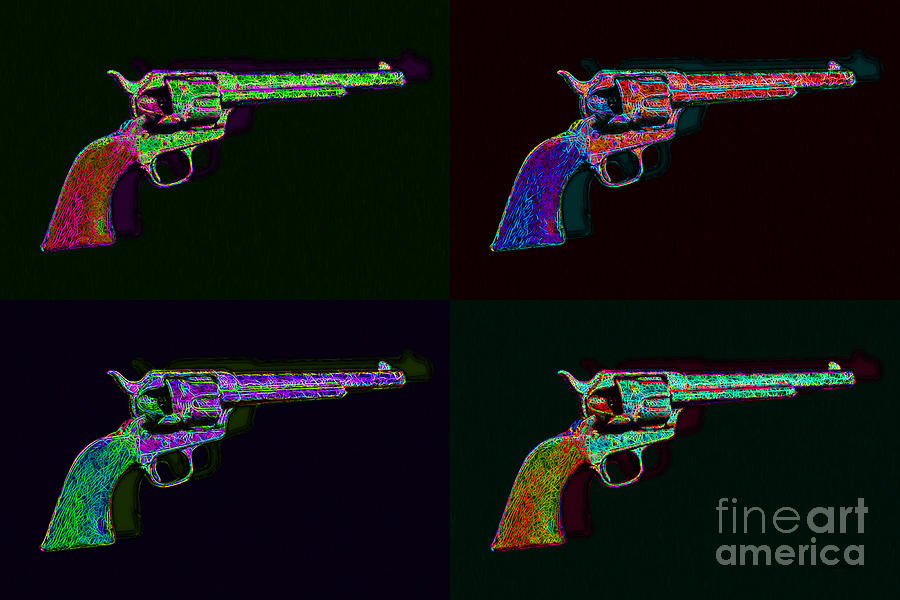 Vintage Photograph - Old Western Pistol Four - 20130121 by Wingsdomain Art and Photography