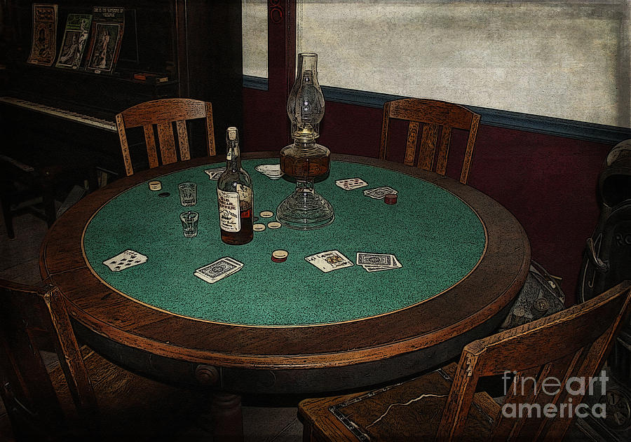 Vintage Photograph - Old Western Poker Table by Janice Pariza