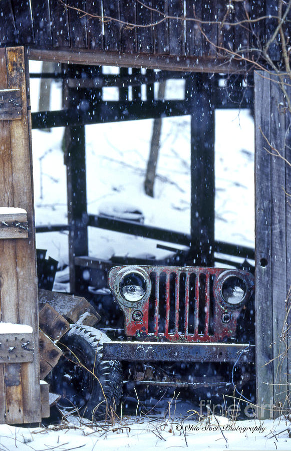 1G25 Old Willys Jeep in Old Barn by Ohio Stock Photography Art Prints 1G25 Old Willys Jeep in Old Barn by Ohio Stock Photography Art Prints