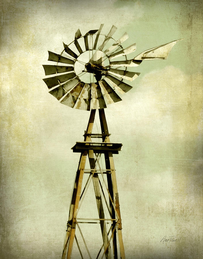 Old Windmill  Digital Art by Ann Powell