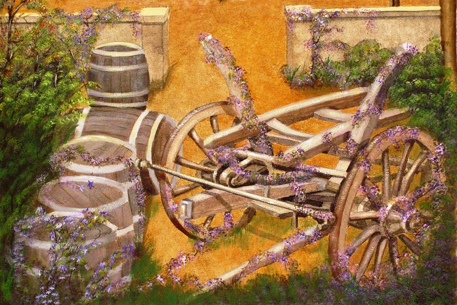Tuscan Painting - Old Wine Wagon by Arthur Morehead