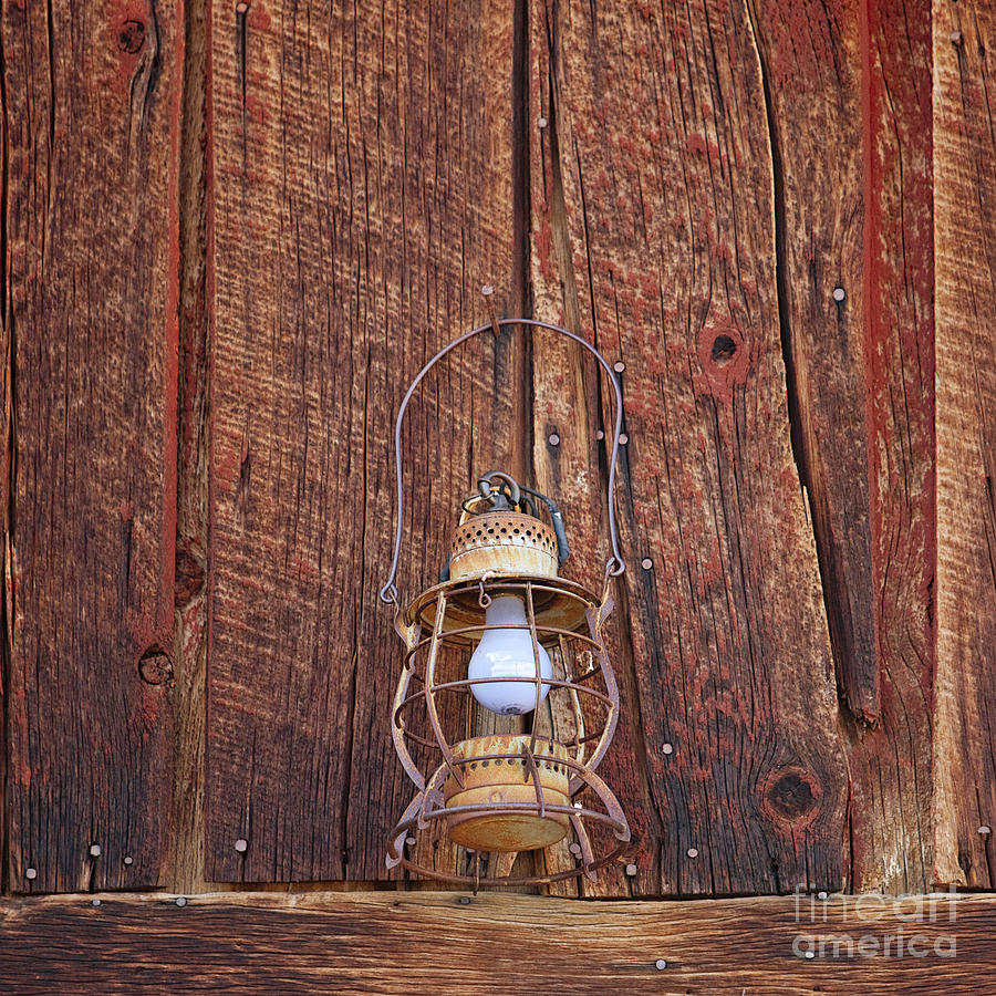 Vintage Photograph - Old With New Lantern by Art Block Collections
