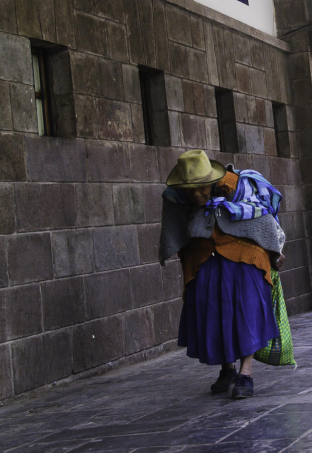 Old Woman in Cusco Photograph by Carlos V Bidart - Fine Art America