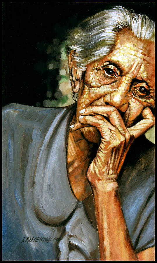 Old Woman Painting by John Lautermilch