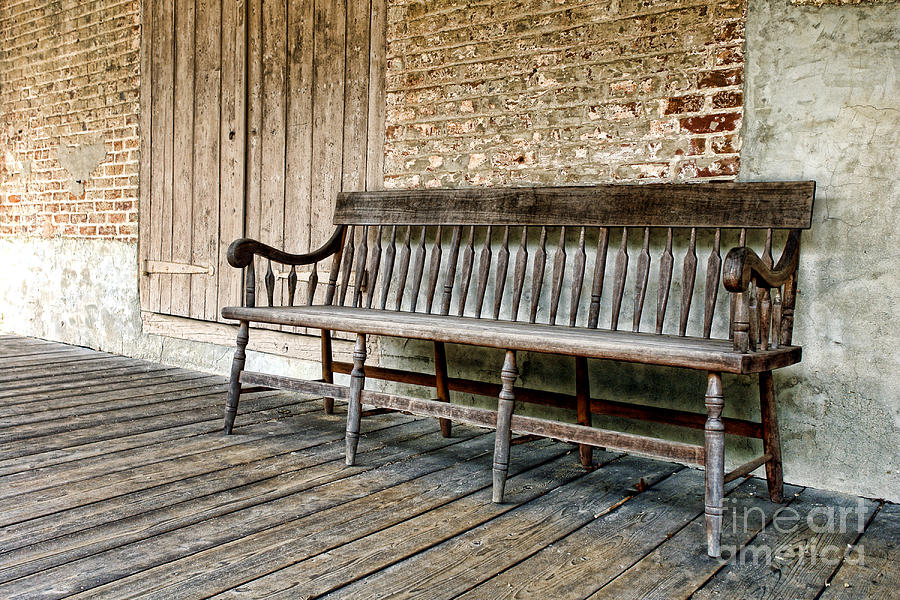 Old Wood Bench Photograph by Olivier Le Queinec