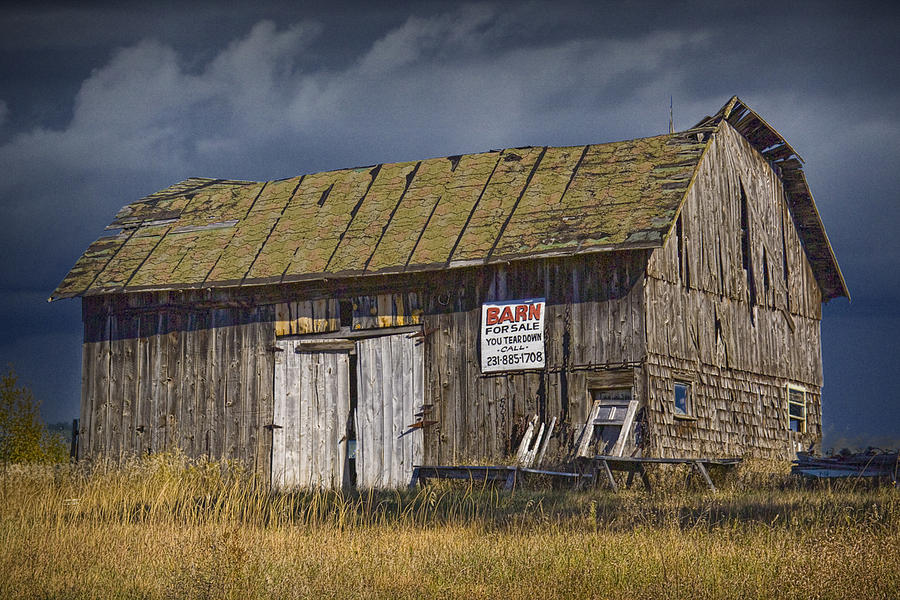 Landscape Photograph - Old Wooden Barn for Sale by Randall Nyhof