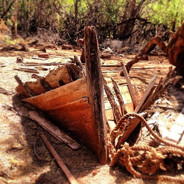 Boat Photograph - Old Wooden Boat At Keonoku #lanai by Brian Governale