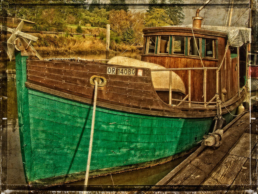 Toledo Photograph - Old Wooden Boat On The Yaquina by Thom Zehrfeld