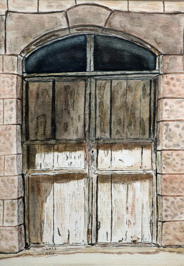 Old Wooden Door. Painting by Shlomo Zangilevitch