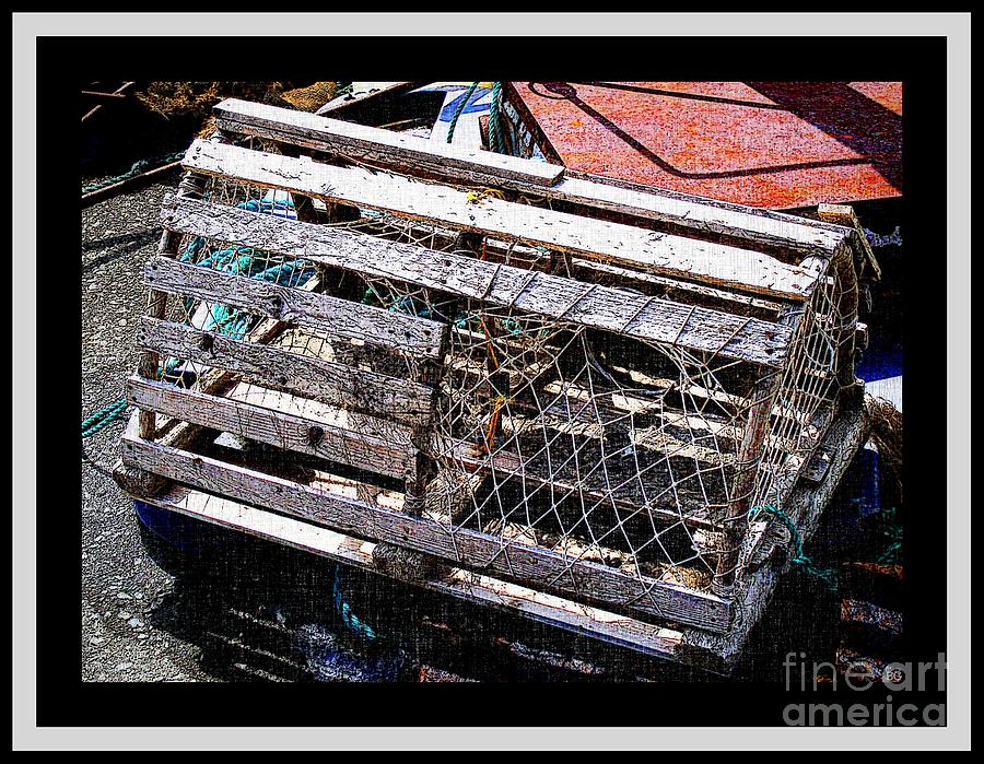 Vintage Photograph - Old Wooden Lobster Pot by Barbara A Griffin