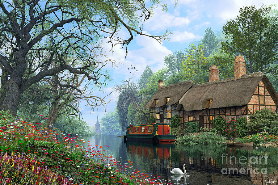 Architecture Digital Art - Old Woodland Canal by Dominic Davison