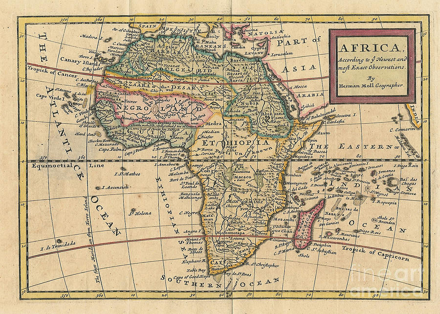 Old World Map of Africa Photograph by Inspired Nature Photography Fine ...