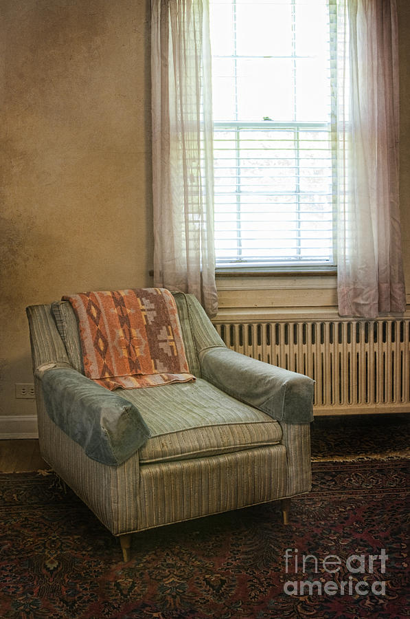Old Wprn Chair by Window Photograph by Jill Battaglia