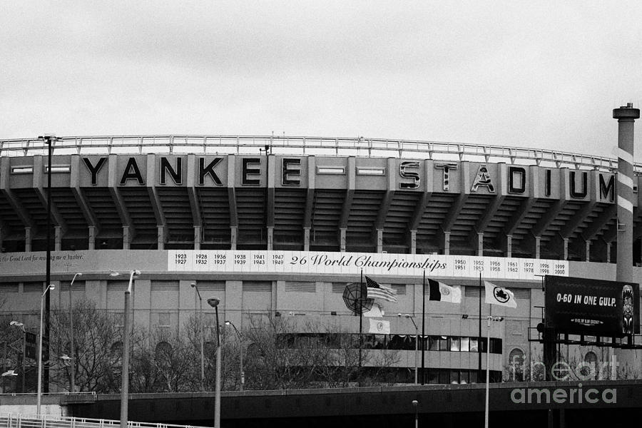 Winter Photograph - old Yankee baseball stadium the bronx new york city by Joe Fox