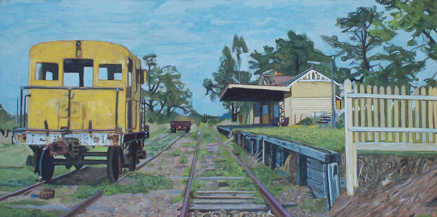 Old Yarra Glen Railway Station Painting by Bert Ernie