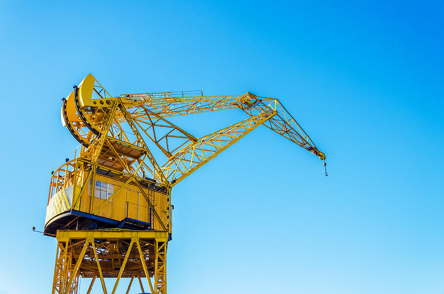 big yellow crane and construction set