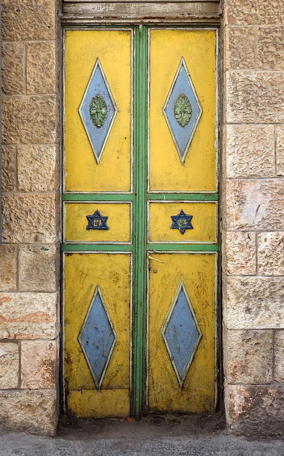 Old yellow door of En Kerem Photograph by Rita Adams