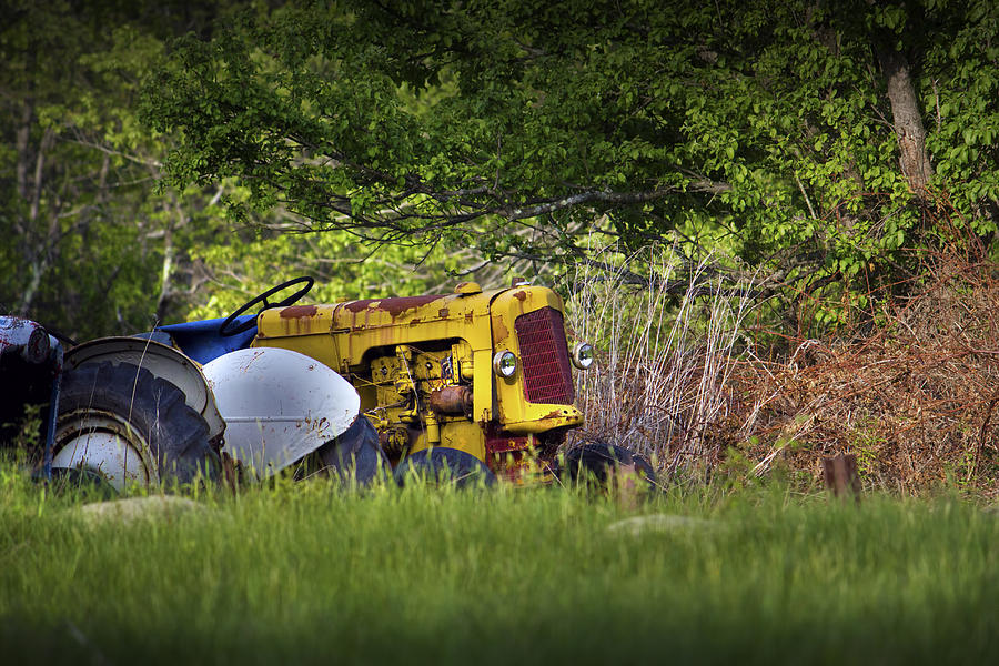 Farm Photograph - Old Yellow Tractor by Samko Sam