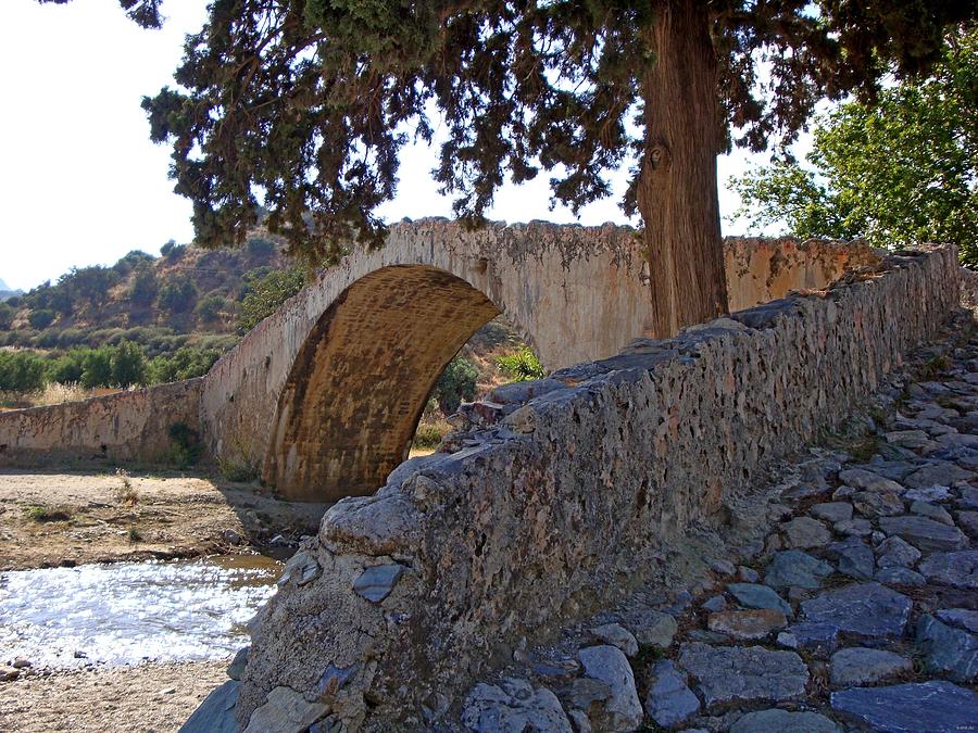 Oldest Stone Bridge of Preveli Crete Circa 1100AD Photograph by Jeff at JSJ Photography