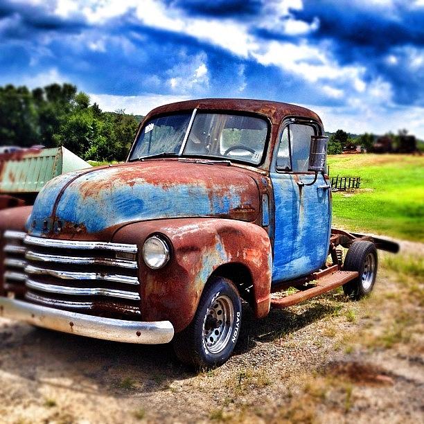 Summer Photograph - #oldschool #junkyard #ratrod #truck by Casey  Moretz 
