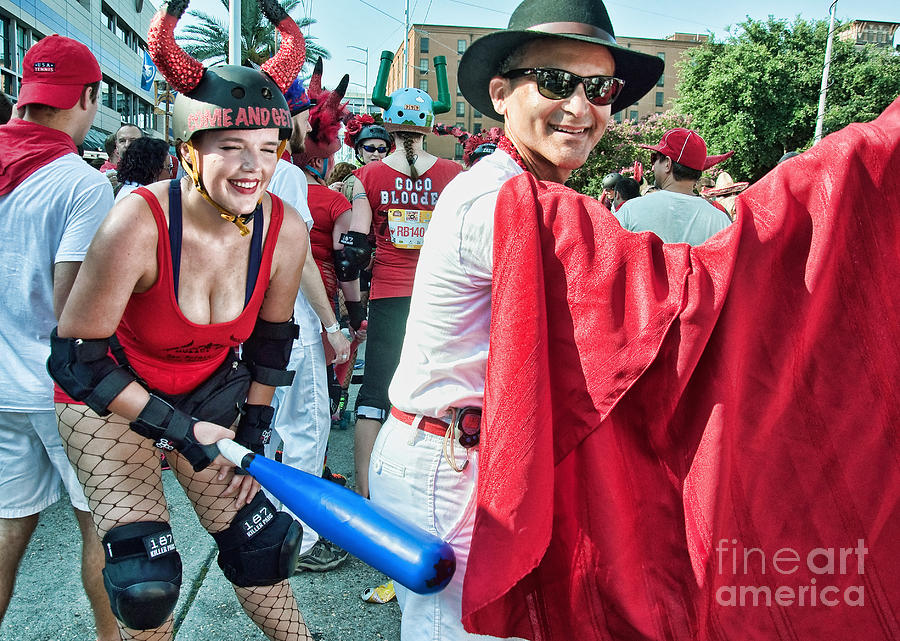 Ole at the Running of the Bulls in New Orleans Photograph by Kathleen K Parker