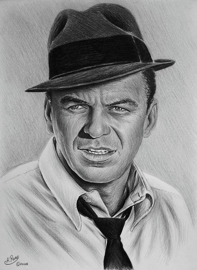Frank Sinatra Drawing - Ole Blue Eyes by Andrew Read