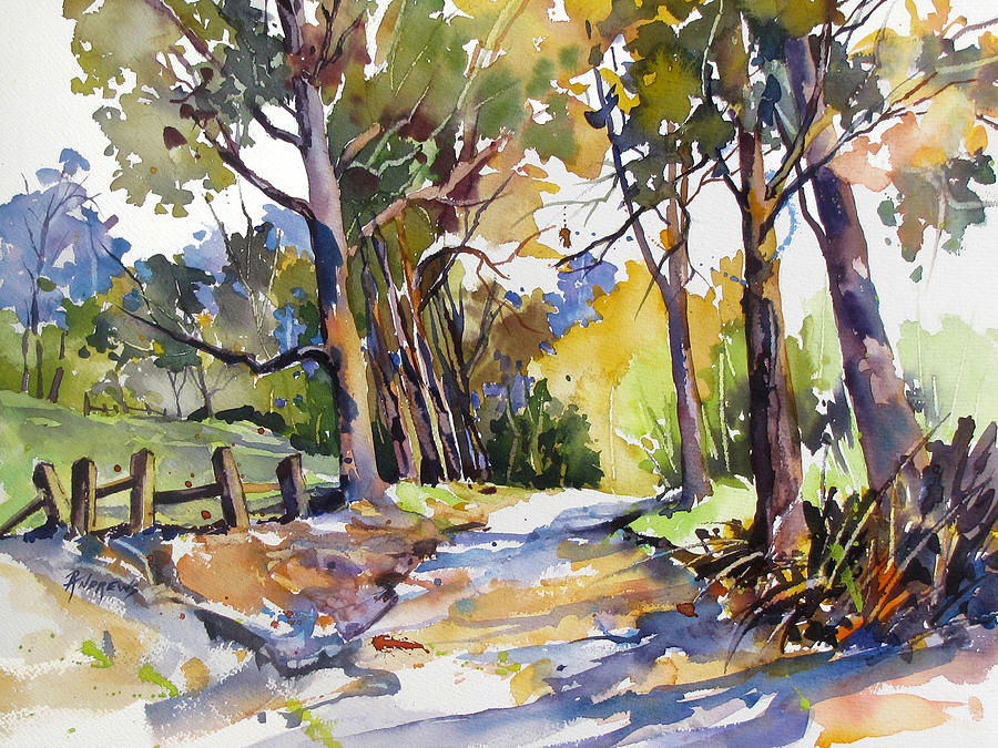 Eucalyptus Trees Painting - Olinda Trees Maui by Rae Andrews