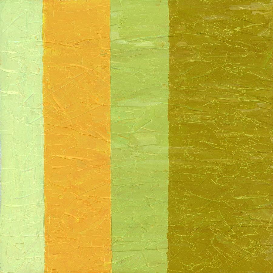 Abstract Painting - Olive and Peach by Michelle Calkins