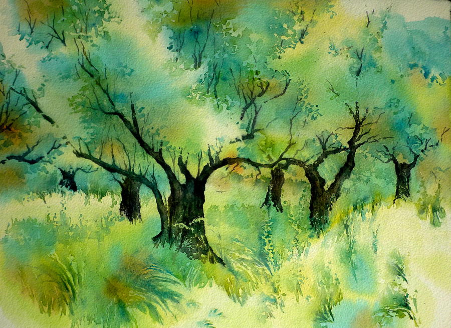 Olive Painting - Olive grove 6 by Thomas Habermann
