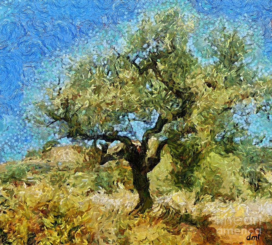 Rural landscape Impressionism Living room decor Landscape painting Olive tree painting Print