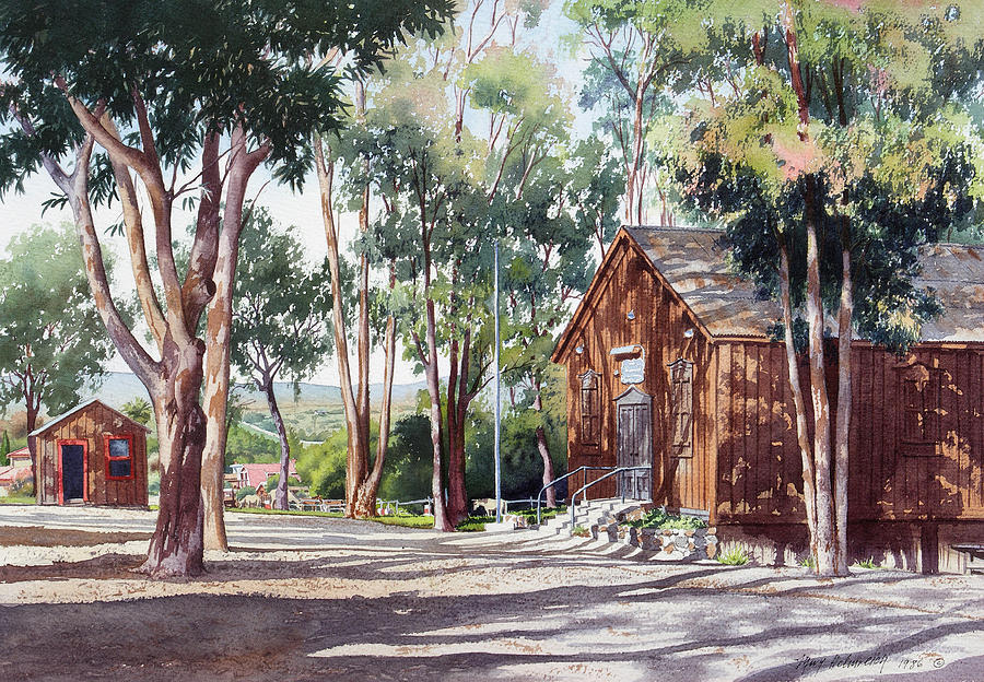 San Diego Painting - Olivenhain Meeting House by Mary Helmreich