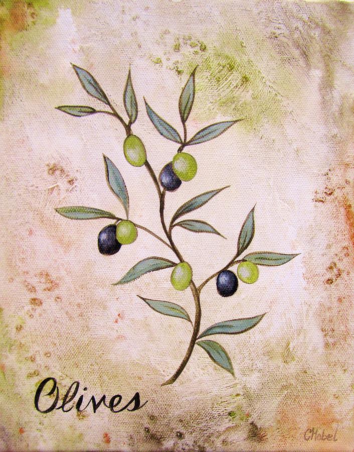 Olives Painting Painting by Chris Hobel