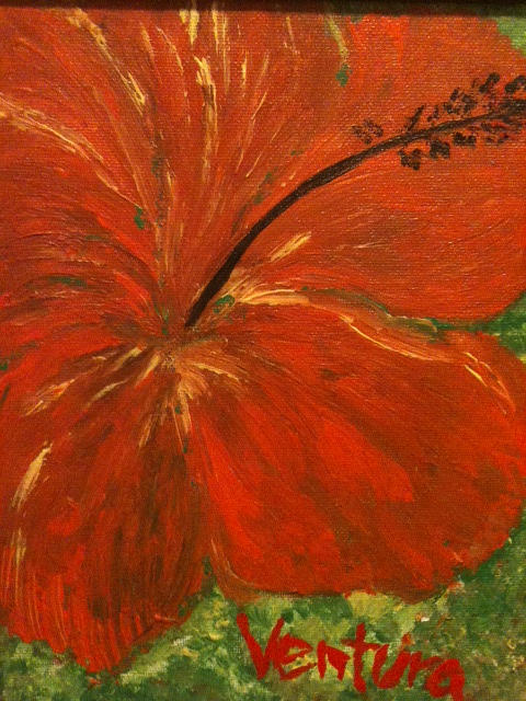 Olivias Hibiscus Painting by Clare Ventura