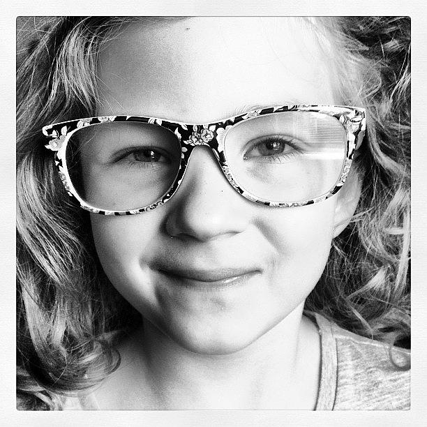 Bw Photograph - Olivie With Glasses Close Up B&w by Jan Kratochvil