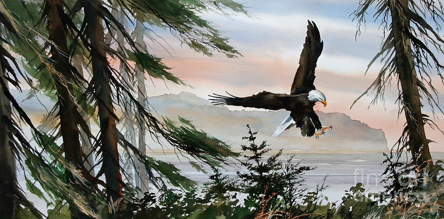 Olympic Coast Eagle Painting by James Williamson