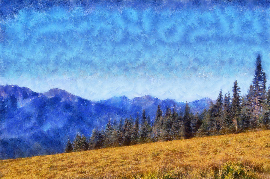 Olympic Mountain Range Digital Art by Kaylee Mason