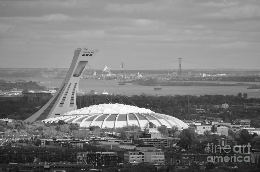 Olympic Stadium Montreal Painting by Reb Frost